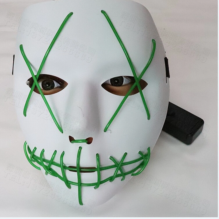 Halloween Luminous Masks with Control, Light Up Elastic Band Costume Mask