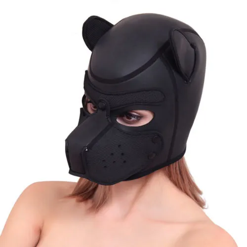 Dog Party Mask, Full Head Mask with Ears, Animal Full Face Mask