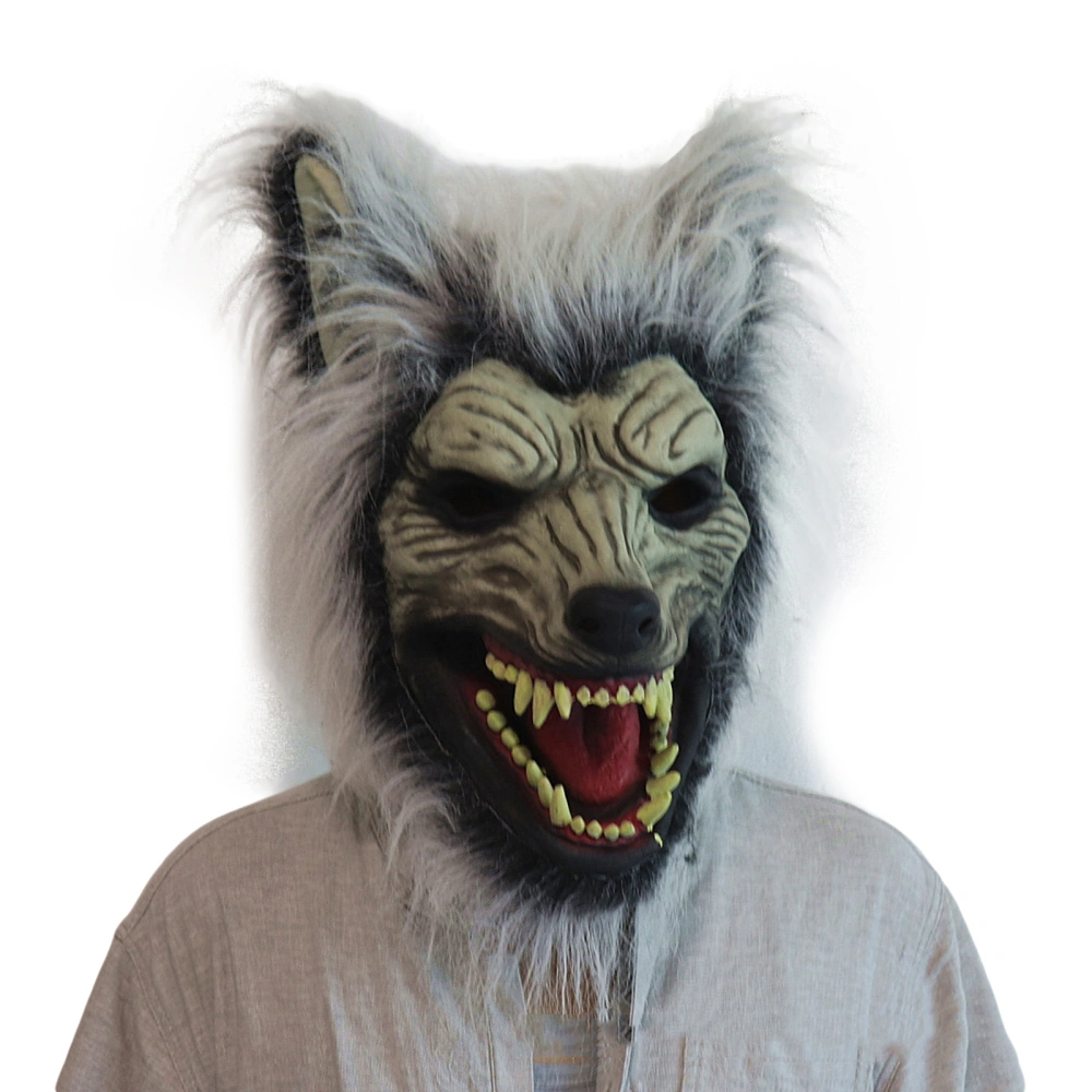 Halloween Wolf Headwear, Flexible Latex Scary Facewear Party Prop