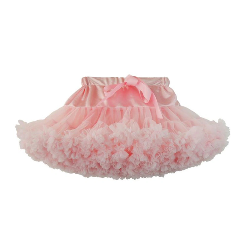 Tutu Skirt, Girls Solid Color Princess Tulle Skirt with Bowkot