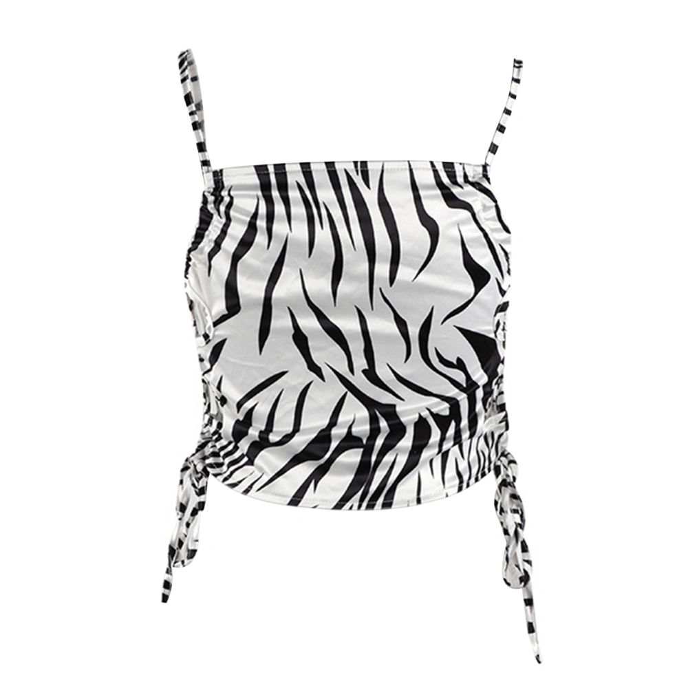 Women's Wrapped Vest Sleeveless Backless Zebra-Stripe Summer Tops