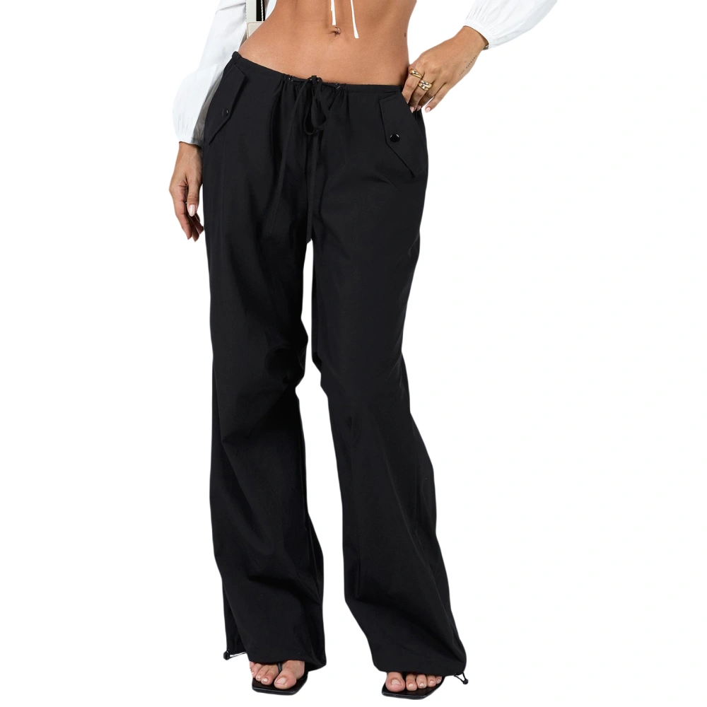 Women's Baggy Cargo Pants Drawstring Parachute Pants Streetwear