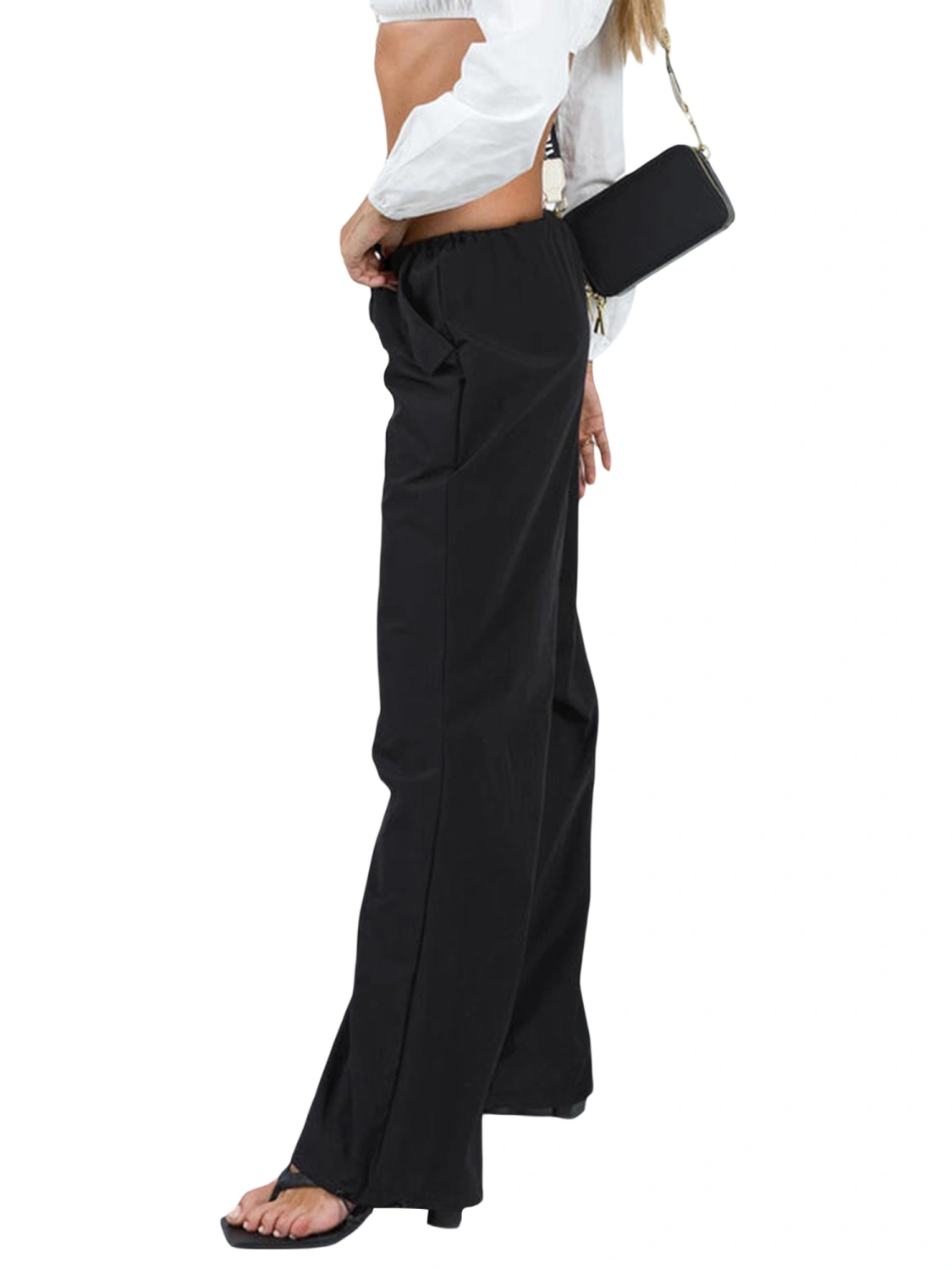 Women's Baggy Cargo Pants Drawstring Parachute Pants Streetwear