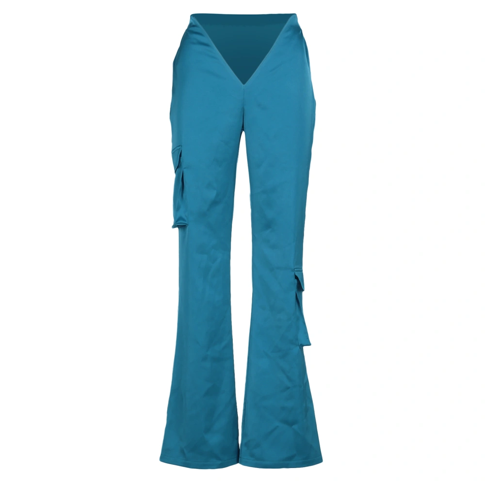 Women's Solid Color Baggy Workout Trousers with Pocket, Casual Pants