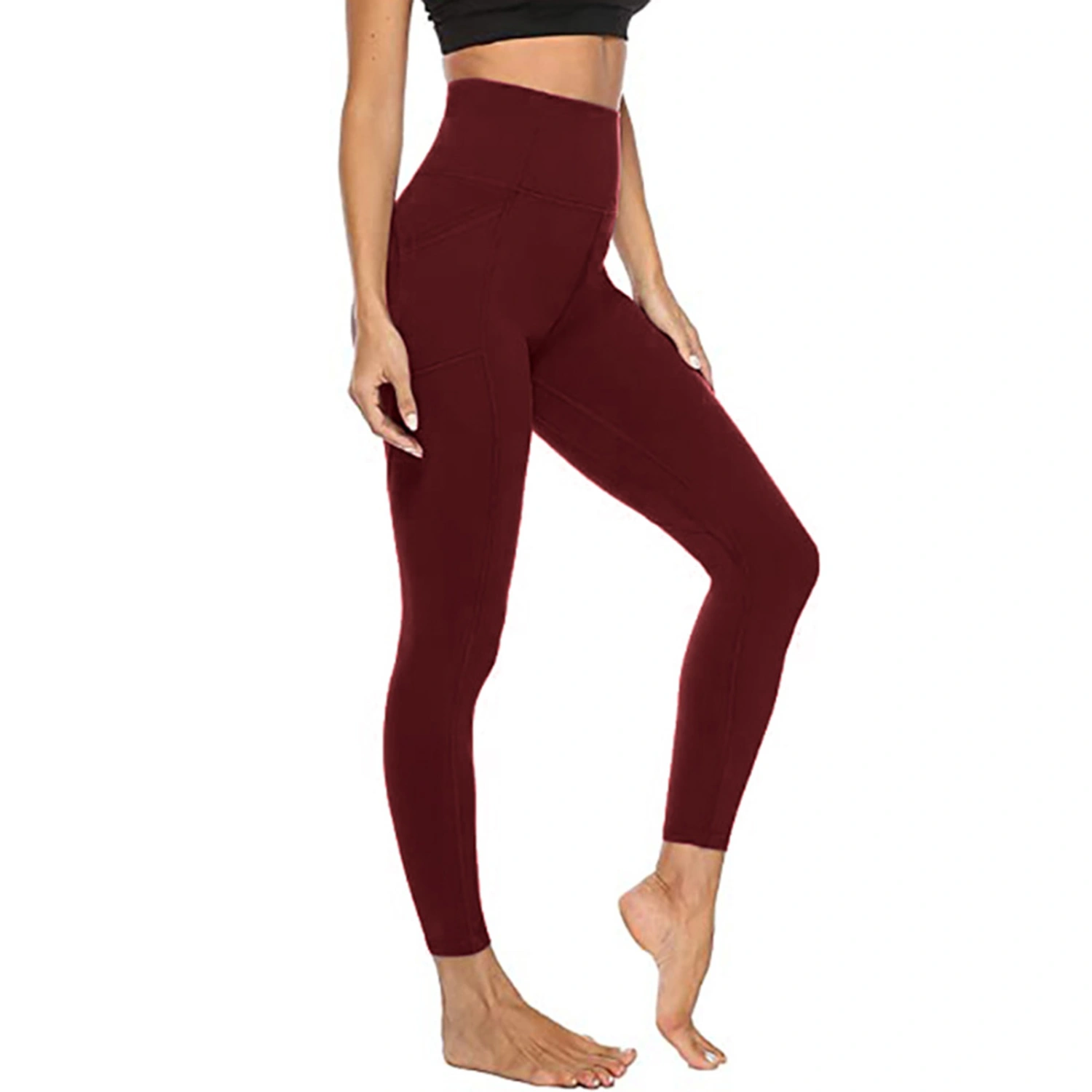 Women High Waist Sports Pants Fitness Yoga Pants with Pocket