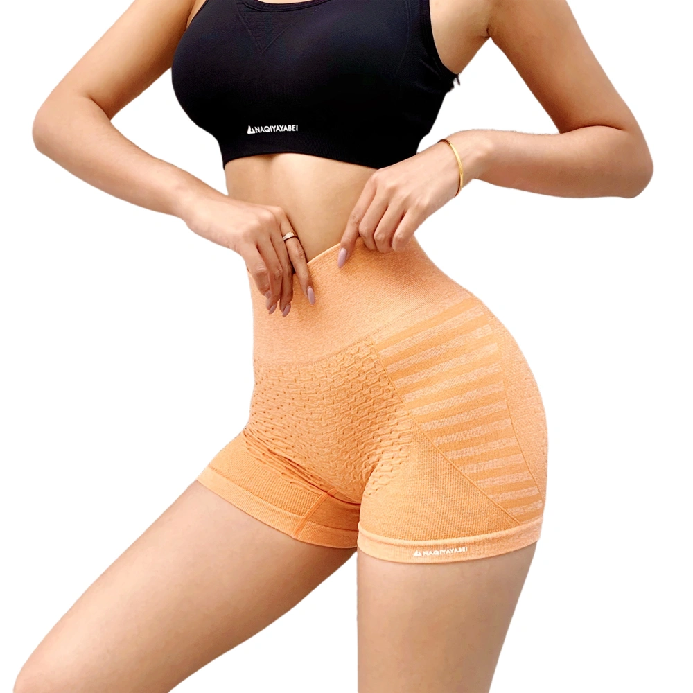 Women High Waist Sport Shorts, Letter Print High Stretchy Short Pants