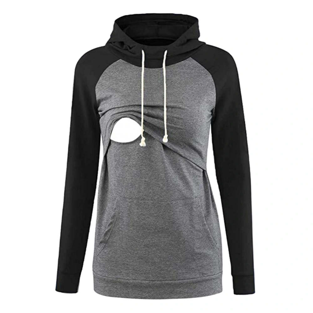 Women's Maternity Nursing Tops, Long Sleeve Hood Sweatshirt