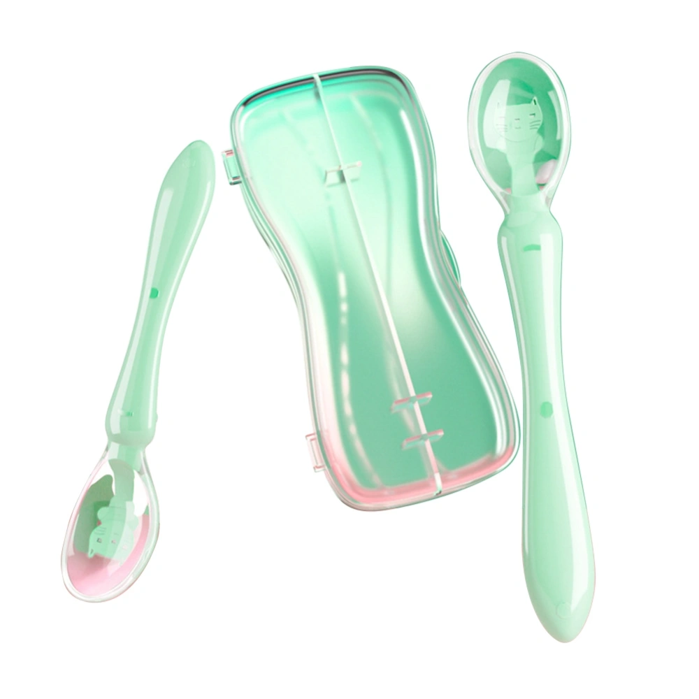 Baby Spoons Soft Silicone Transparent Food Feeder Temperature-Sensitive Spoon