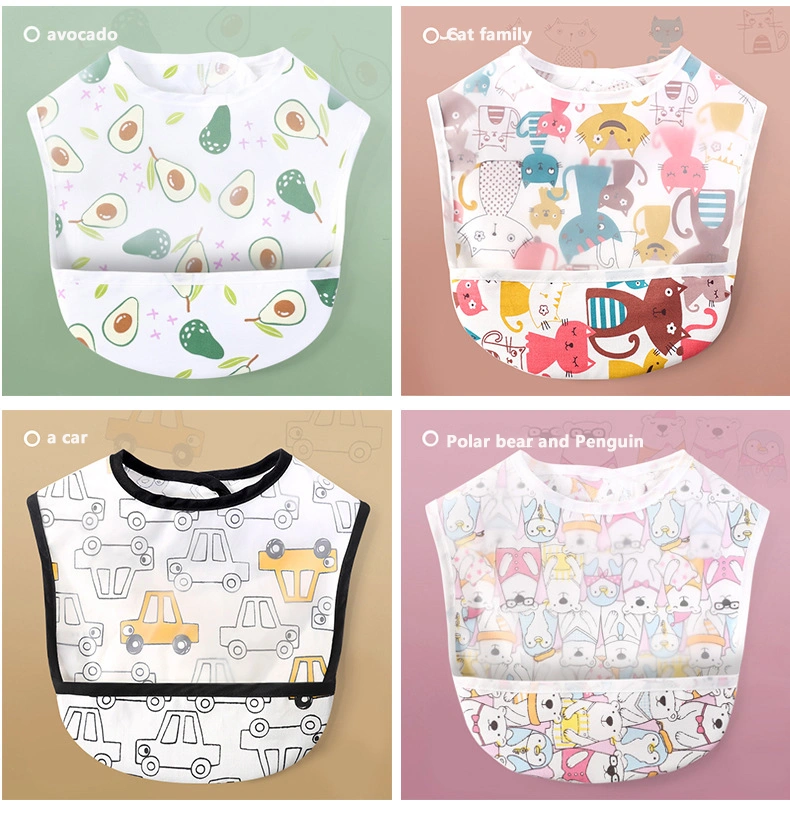 Baby Bib EVA Waterproof Cartoon Pictures Free Adjustment Feeding Tool