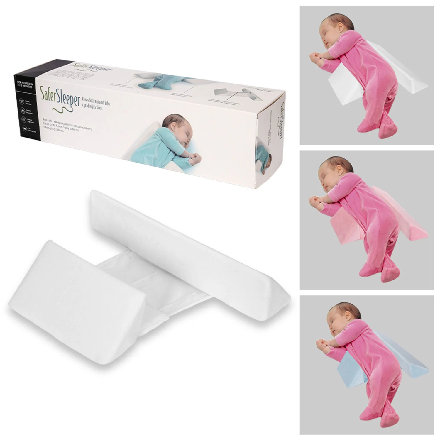 Newborn Baby Side Sleep Waist Protection Pillow, 4 Color Option