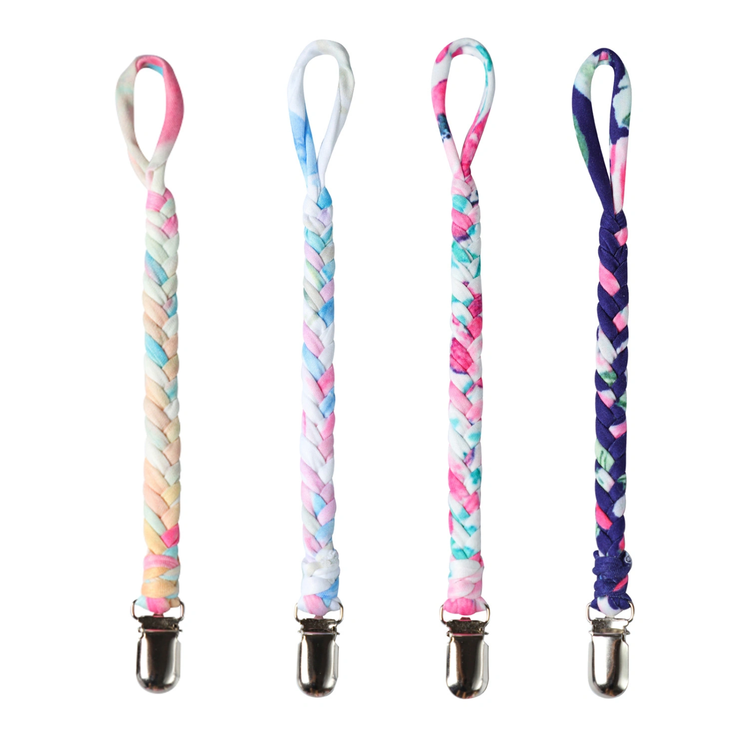 Baby Braided Pacifier Chain, Infant Chew Toys Holder with Clip