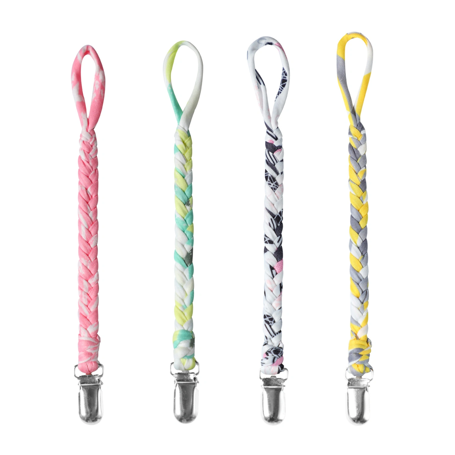 Baby Braided Pacifier Chain, Infant Chew Toys Holder with Clip