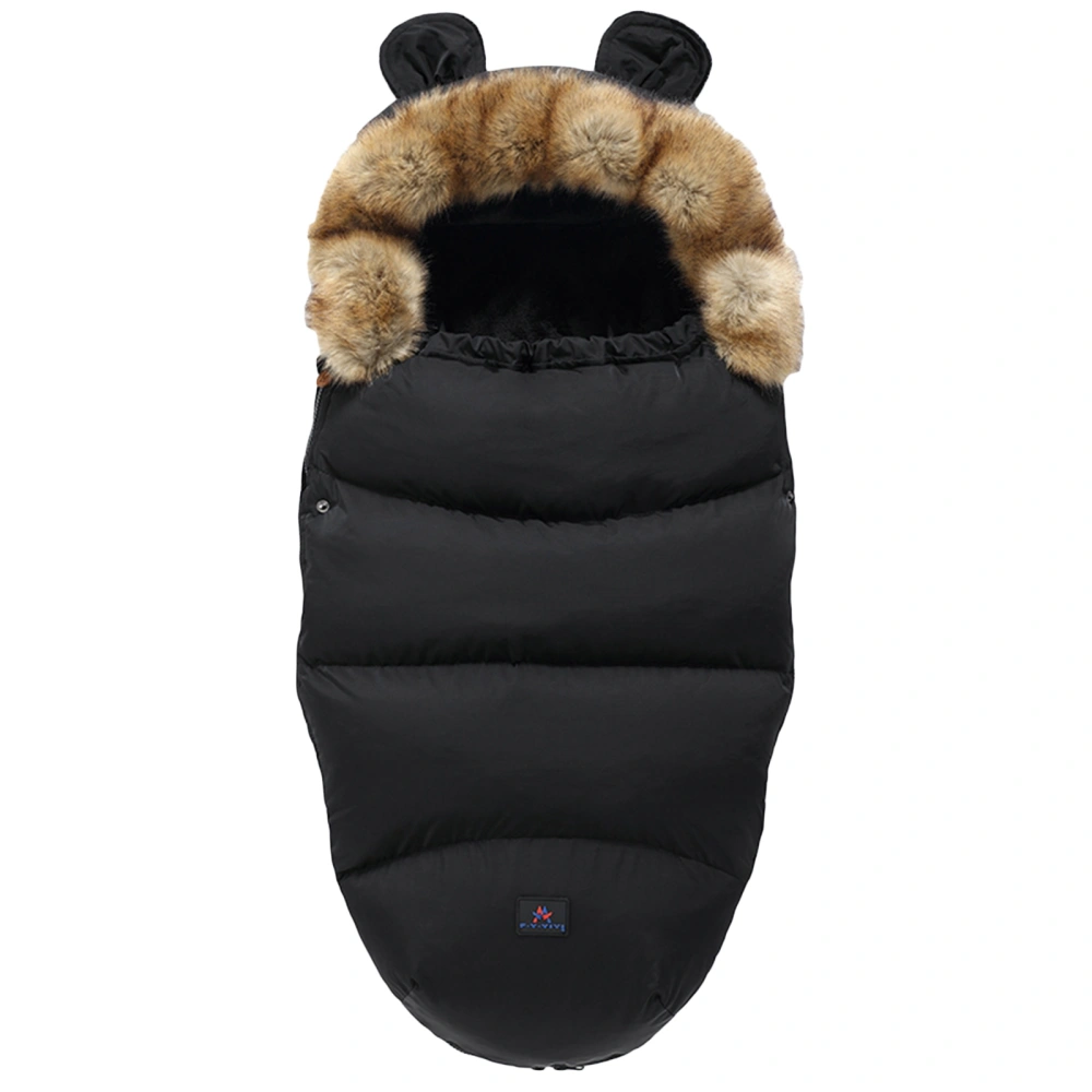 Baby Down Sleeping Bag Stroller Bunting Bag with Fur Collar Scarf