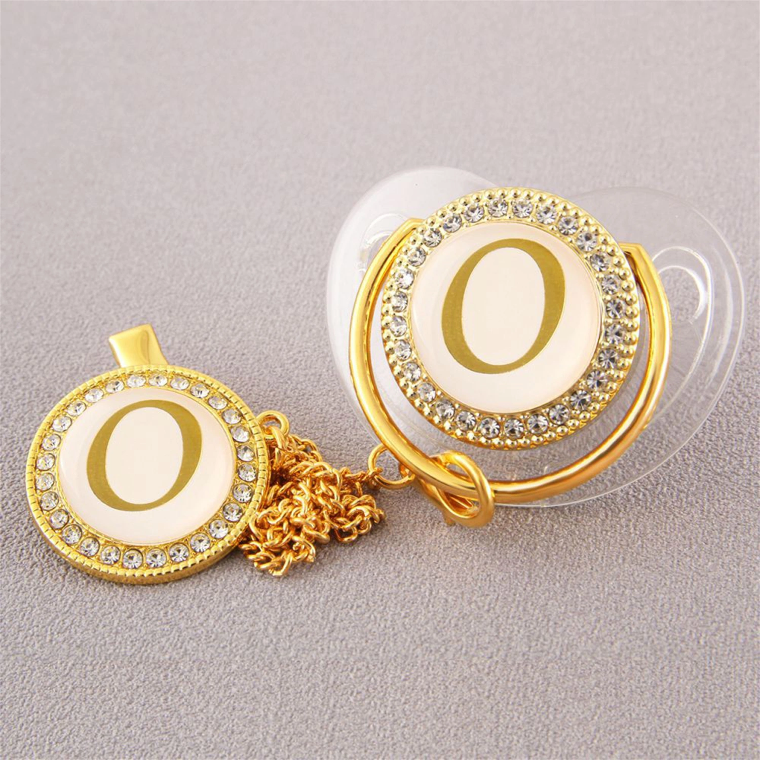 Baby Sleep Pacifier with Dust Cover, Chain Letters Care Accessory