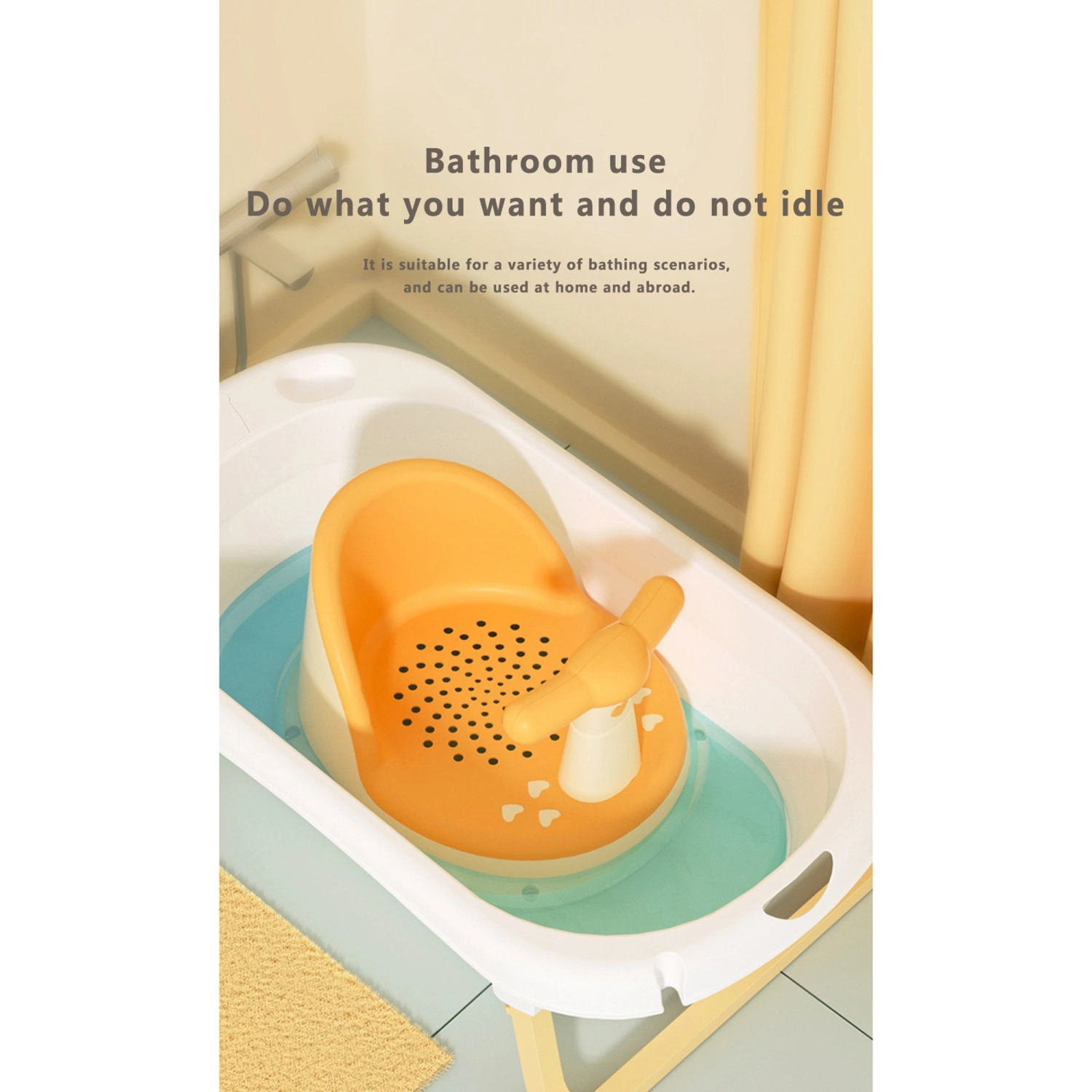 Anti-Slip Round Edge Safe Arm Back Rest Baby Suction Bath Seat
