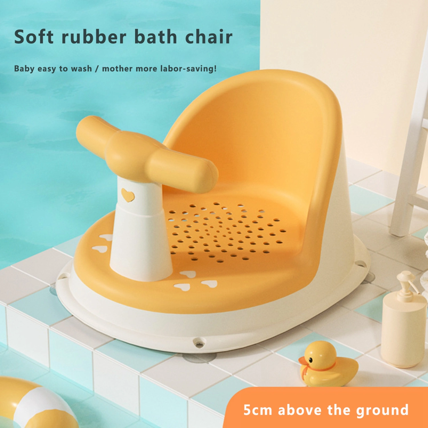 Anti-Slip Round Edge Safe Arm Back Rest Baby Suction Bath Seat