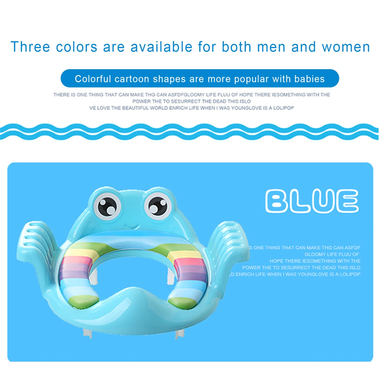 Toddlers Potty Training Toilet Seat, Cartoon Seat with Splash Guard