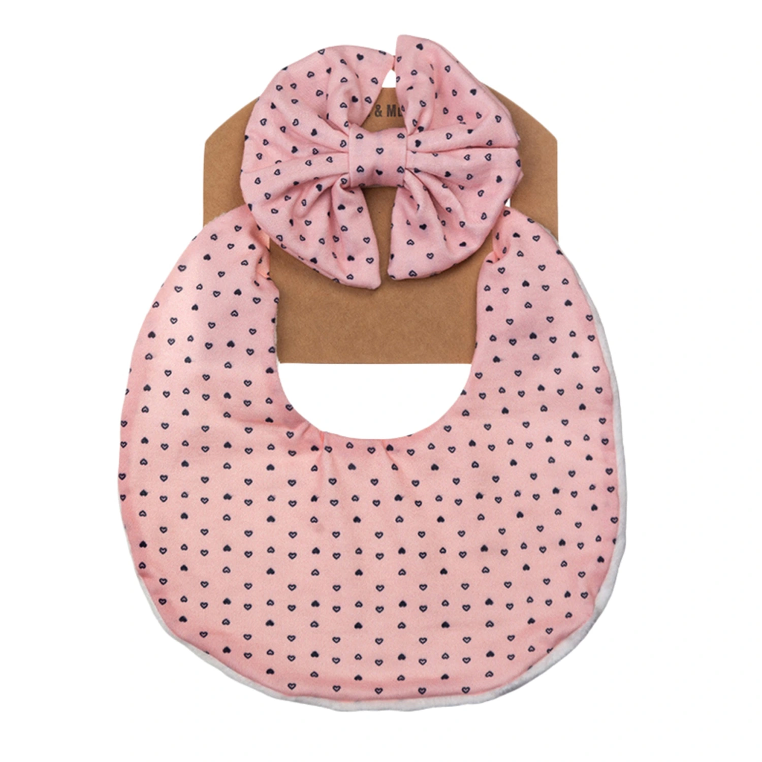 Baby Girls Bib Set, Reversible Washable Burp Cloth + Bowknot Headband