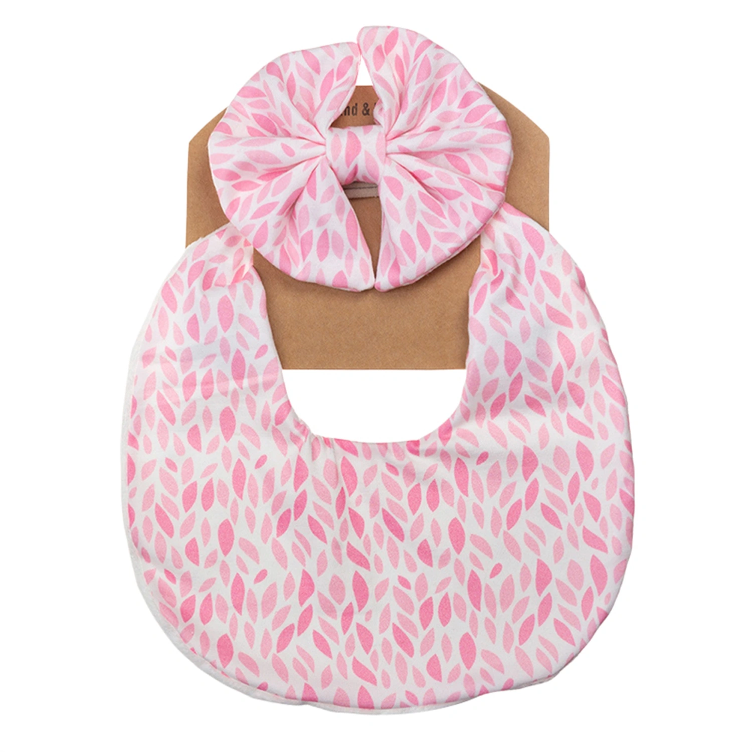 Baby Girls Bib Set, Reversible Washable Burp Cloth + Bowknot Headband