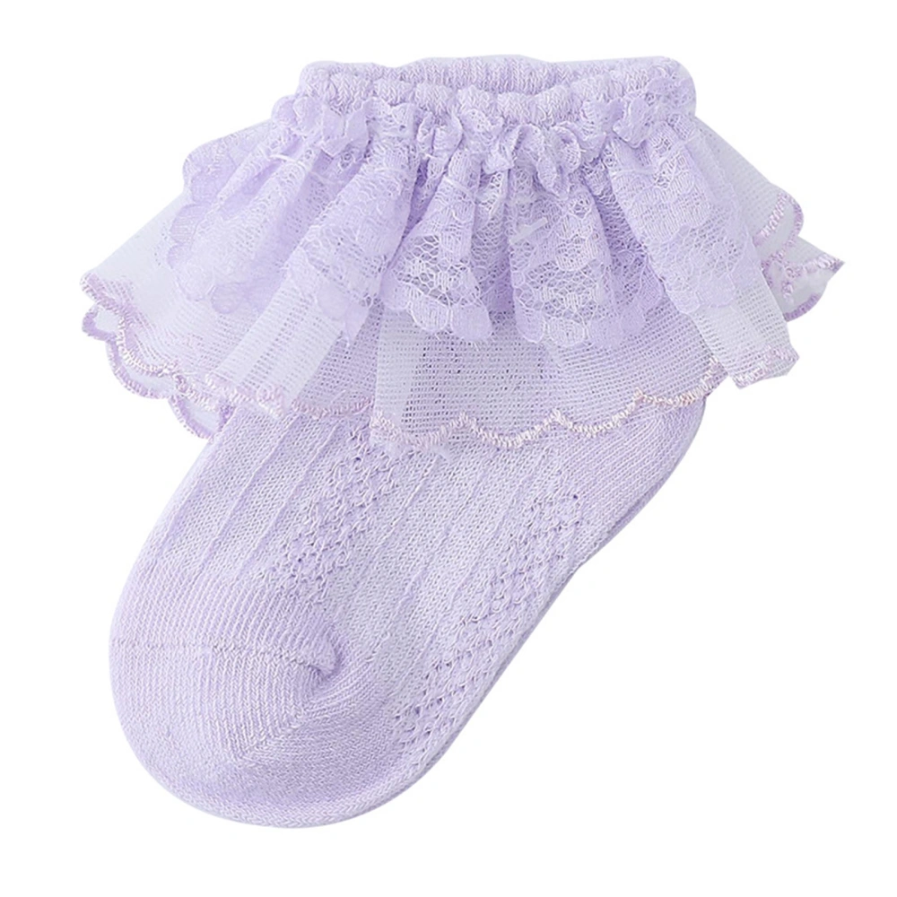 Girl’s Socks, Sweet Lace Patchwork Soft Elastic Lightweight Socks