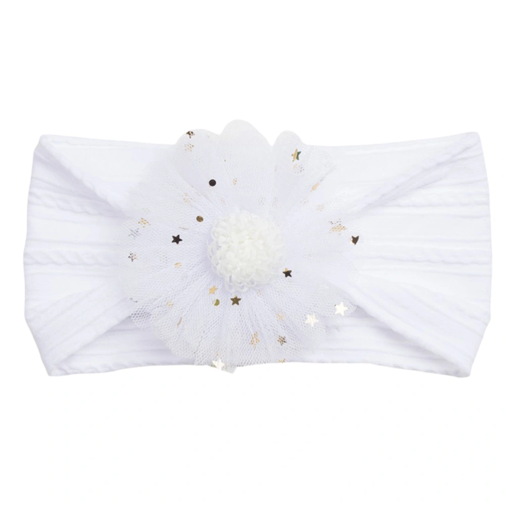 Baby Girls Headband Sequins Star Cute Big Flowers Kids Hair Band