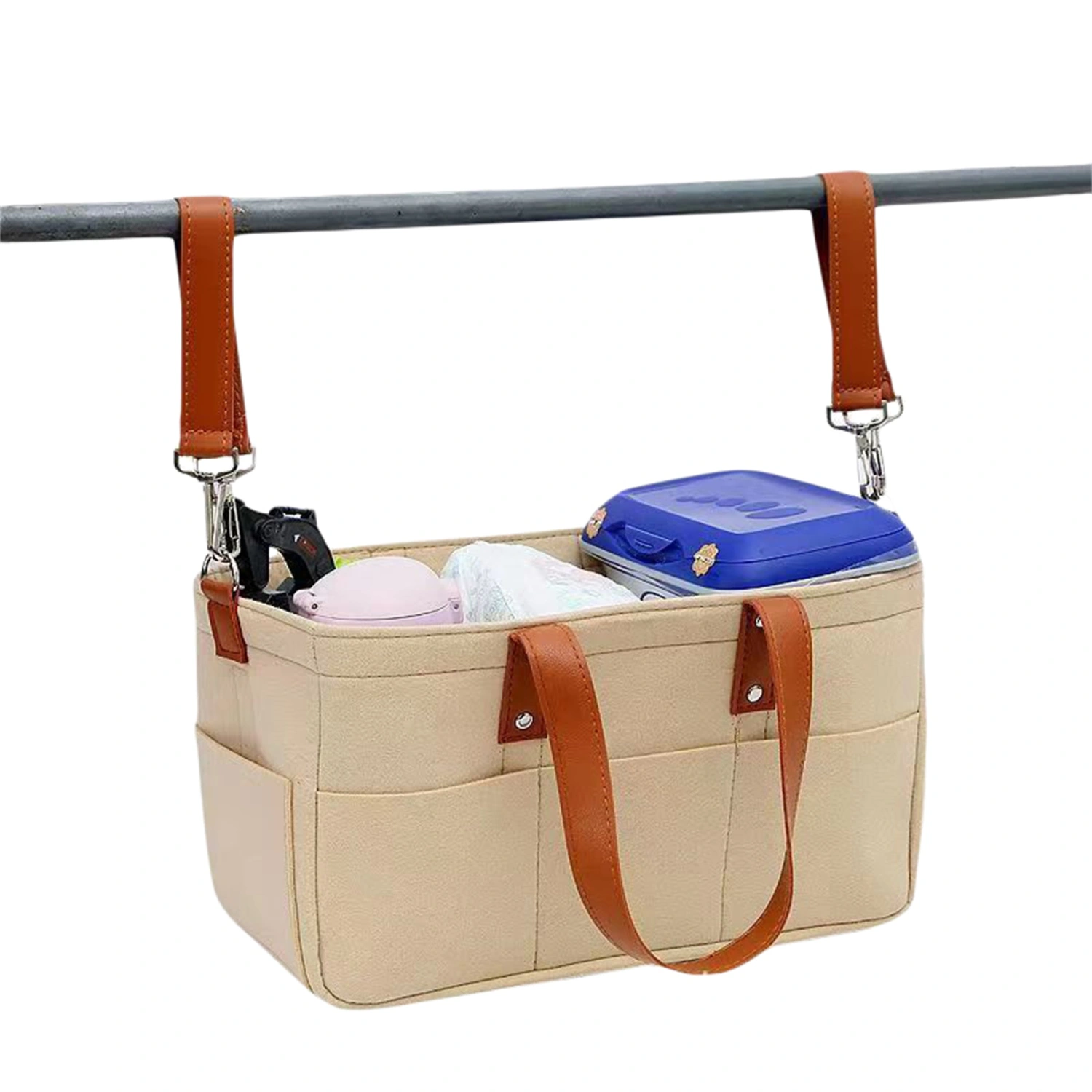 Diaper Caddy Organizer Portable Car Diaper Holder Tote Bag Basket