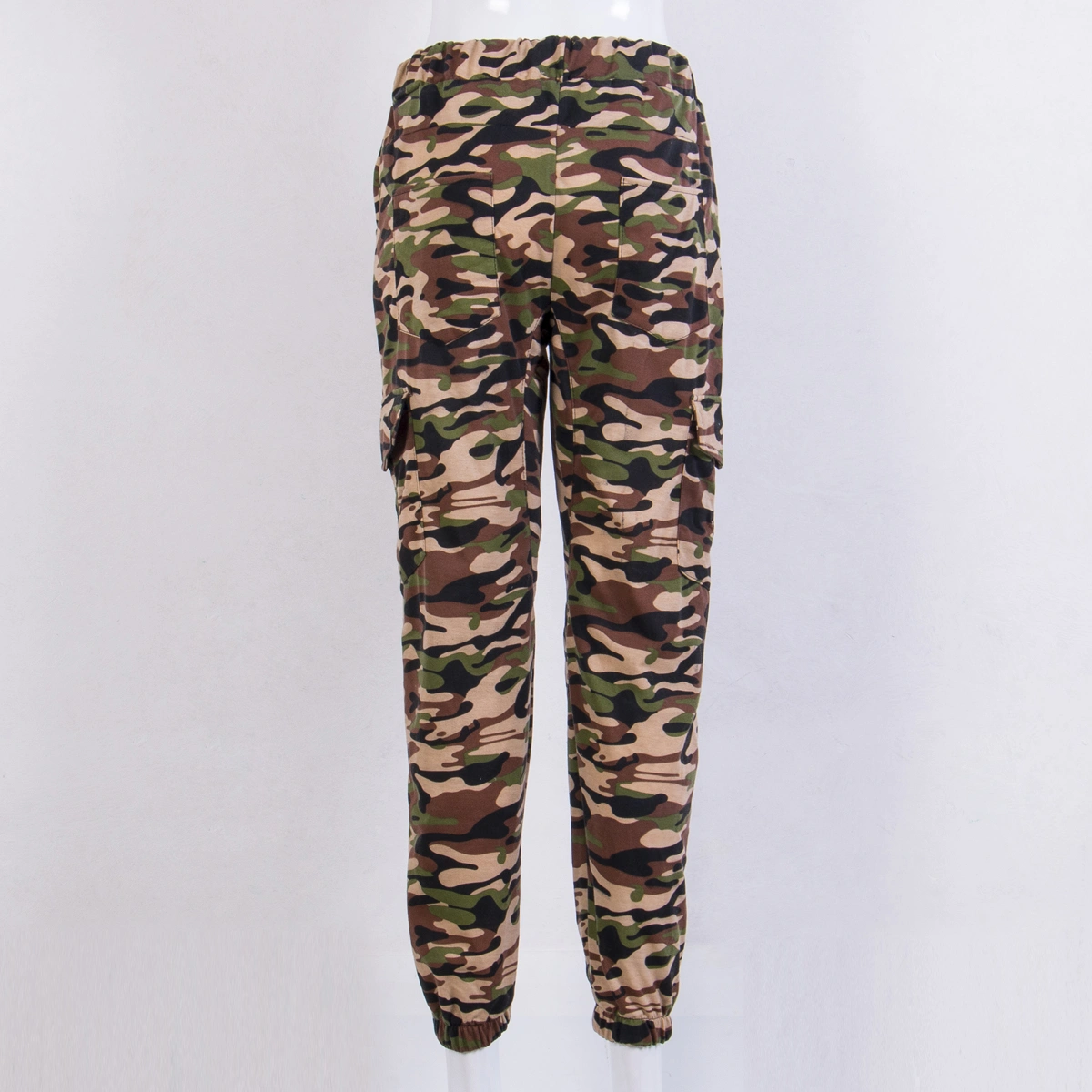 Men's Camouflage Long Pants, Pockets Drawstring Sports Trousers