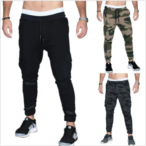 Men's Leisure Camouflage Pants Tight Fitting Drawstring Outdoor Sports Trousers