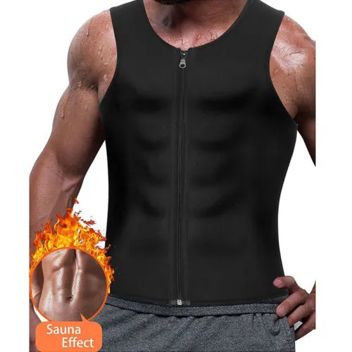 Men Waist Trainer Vest, Weight Loss Tank Tops, Zipper Closure Tops