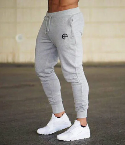 Male Monochrome Gym Skinny Jogging Trousers,Fashionable Pants