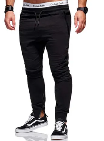 Men's Pants Elastic Waistband Drawstring Sweatpants Sports Pants