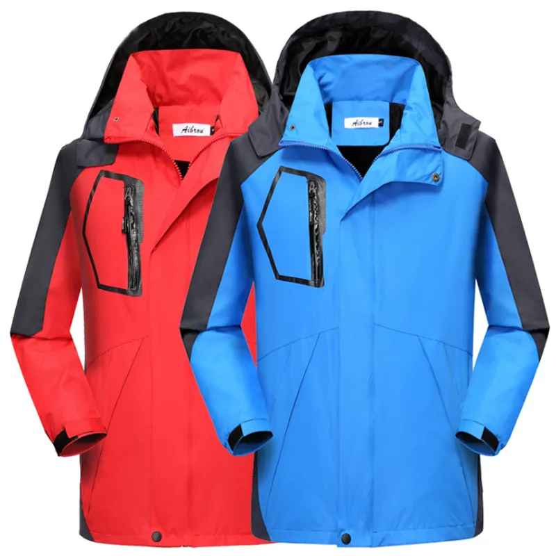 Men's Winter Warm Jacket Long Sleeve Hooded High Neck Waterproof Coat