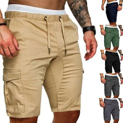 Men's Short Gym Trousers, Daily Skinny Stretching Pure Color Shorts