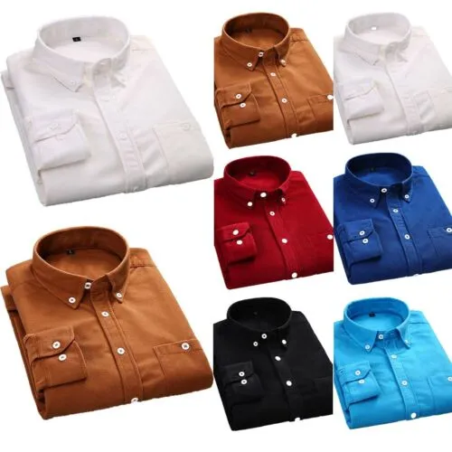 Men's Leisure Long Sleeve Blouse Solid Color Corduroy T-shirt