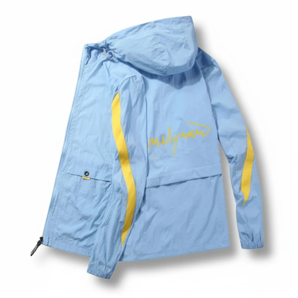 Men's Hooded Jacket Windbreaker Lightweight Zip-up Bomber Coat