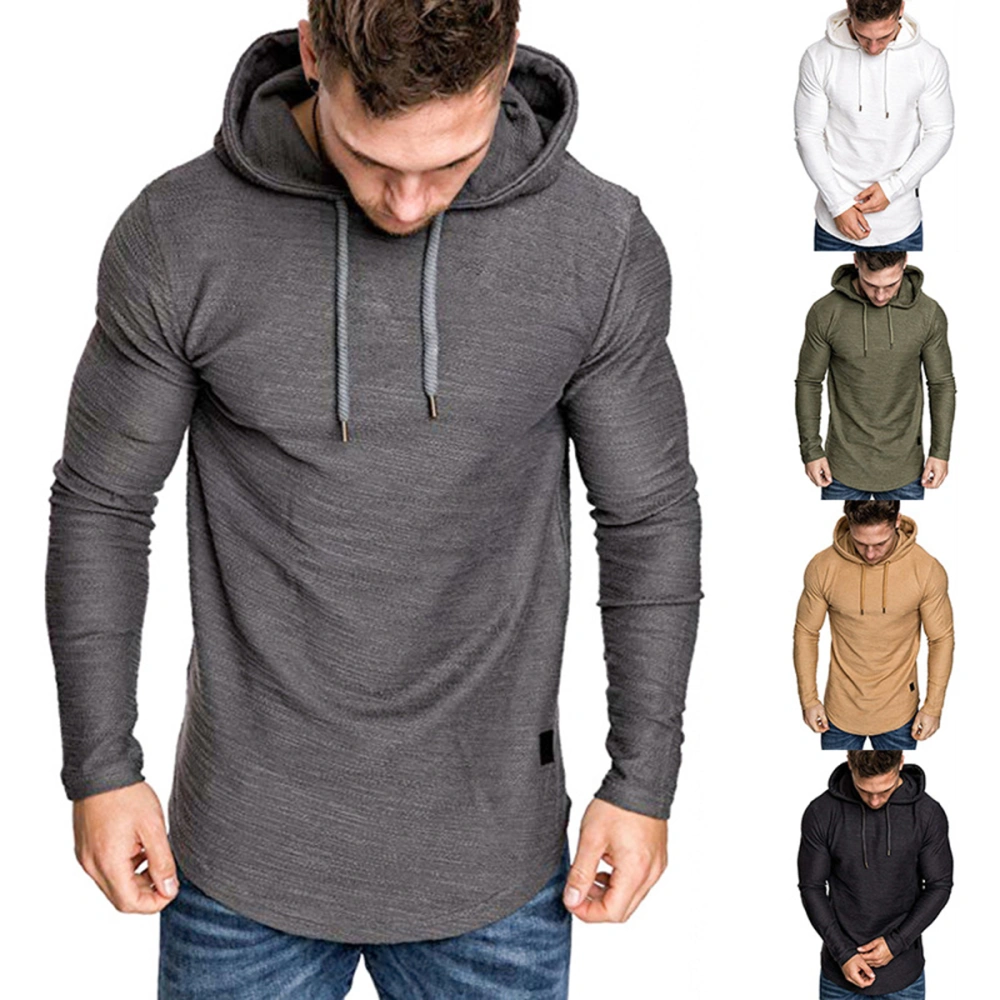 Men's Casual Hooded Shirt Tops Long Sleeve Pullover Sweatshirt