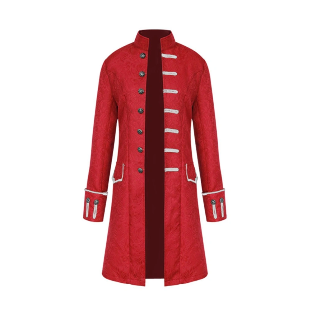 Men's Coat, Long Sleeve Steam Punk Style Stand-Up Collar Retro Outwear