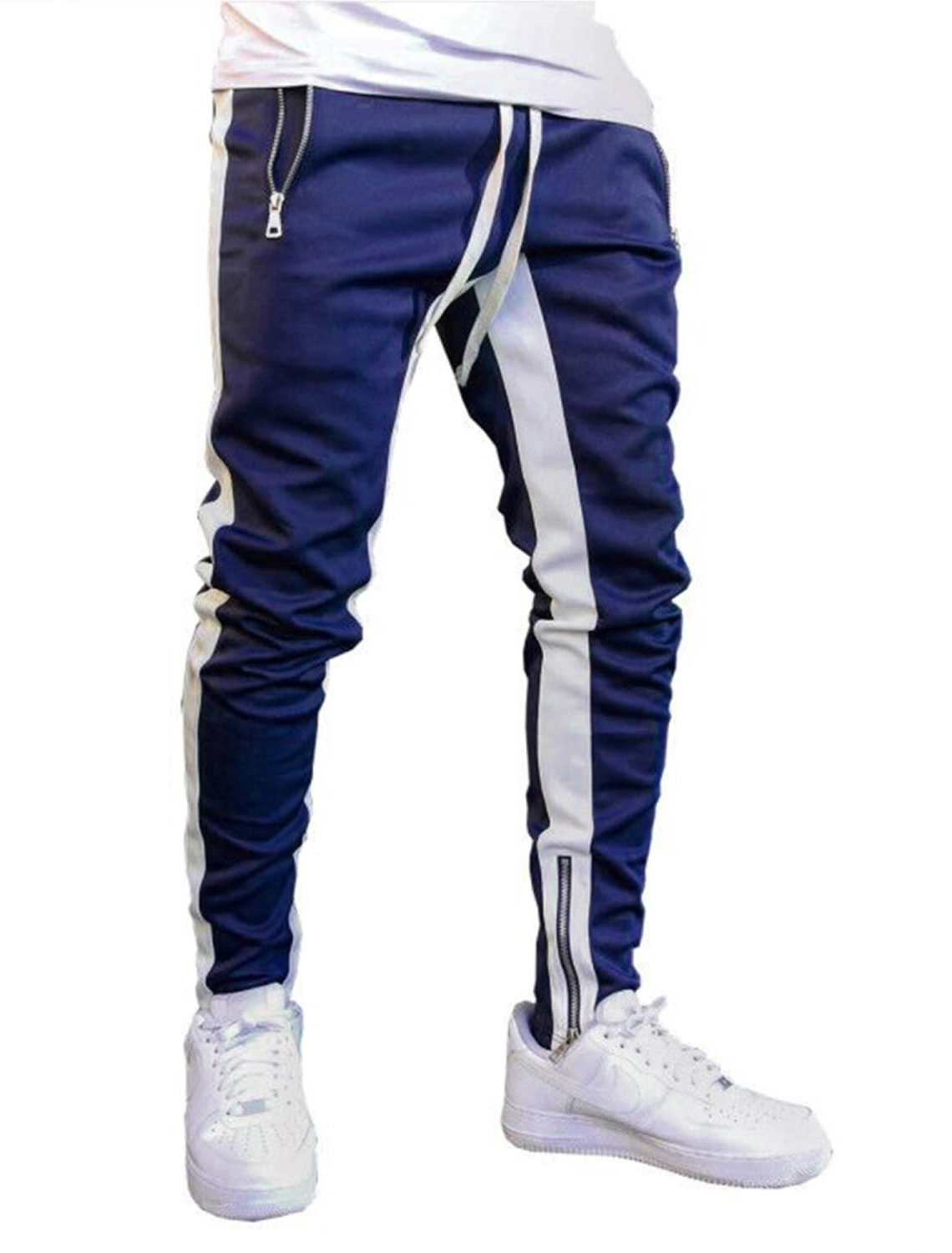 Men Athletic Running Jogger Pants, Trousers with Zipper Pockets