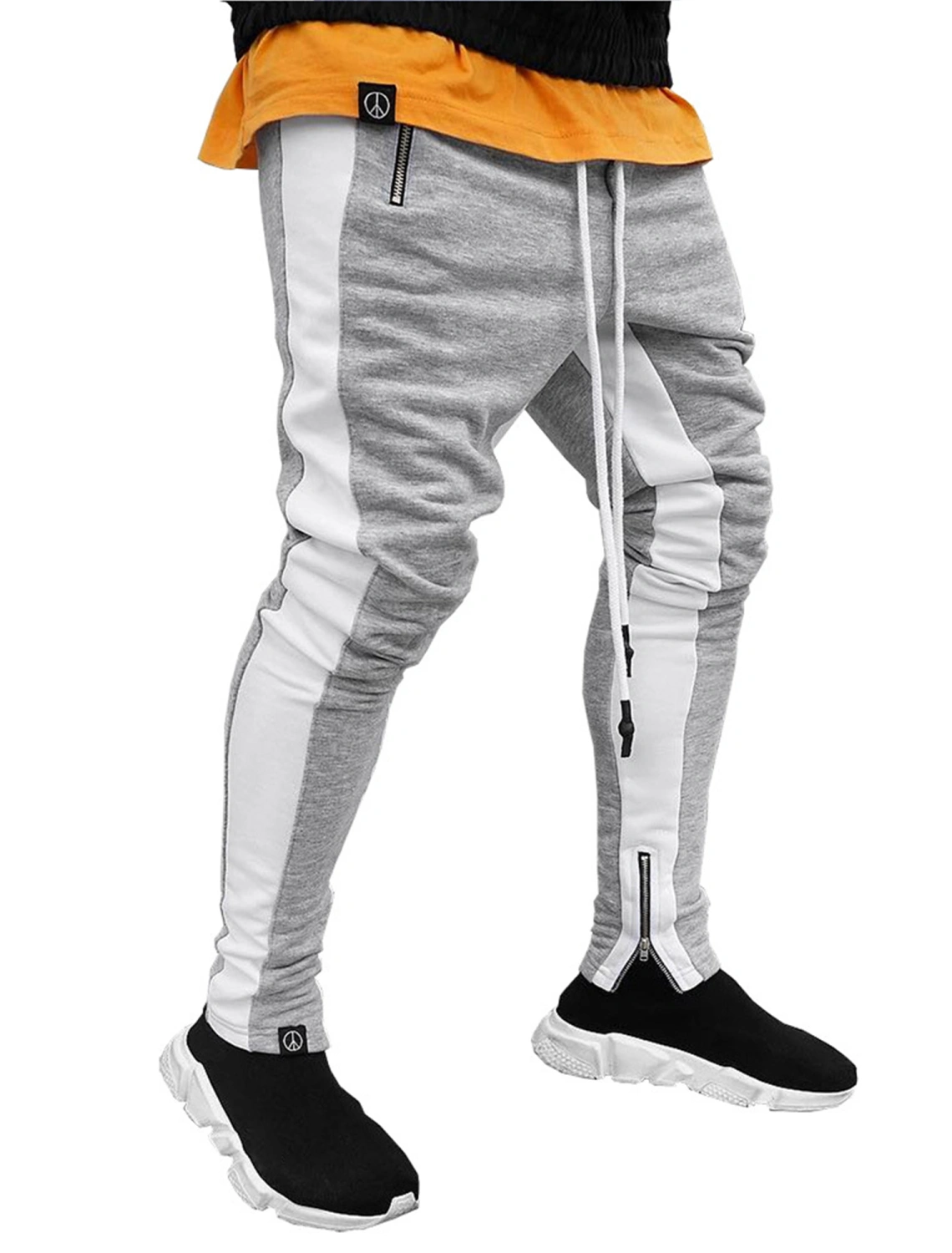 Men Athletic Running Jogger Pants, Trousers with Zipper Pockets