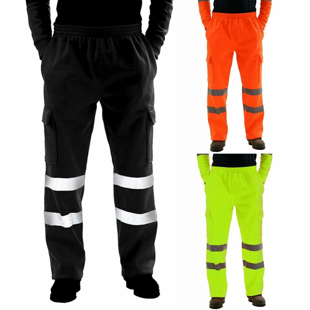 Men Summer Casual Pants, Middle Waist Reflective Straps Trousers