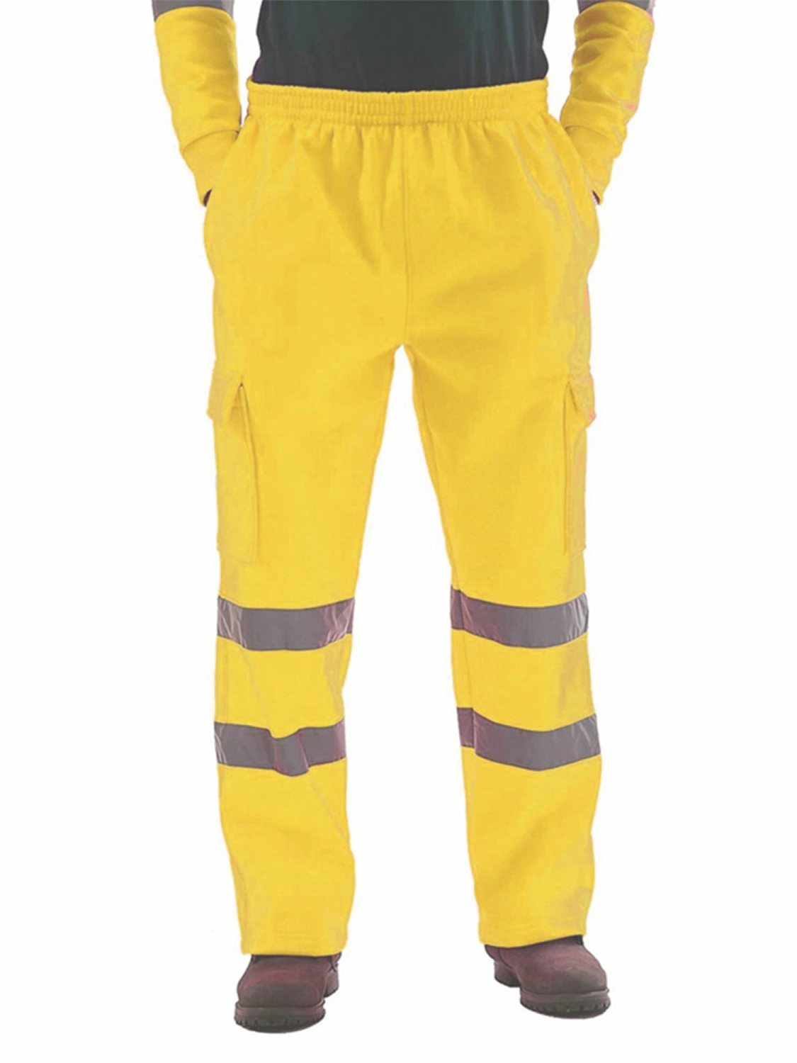 Men Summer Casual Pants, Middle Waist Reflective Straps Trousers
