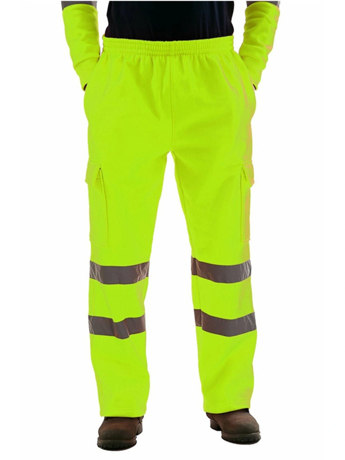 Men Summer Casual Pants, Middle Waist Reflective Straps Trousers