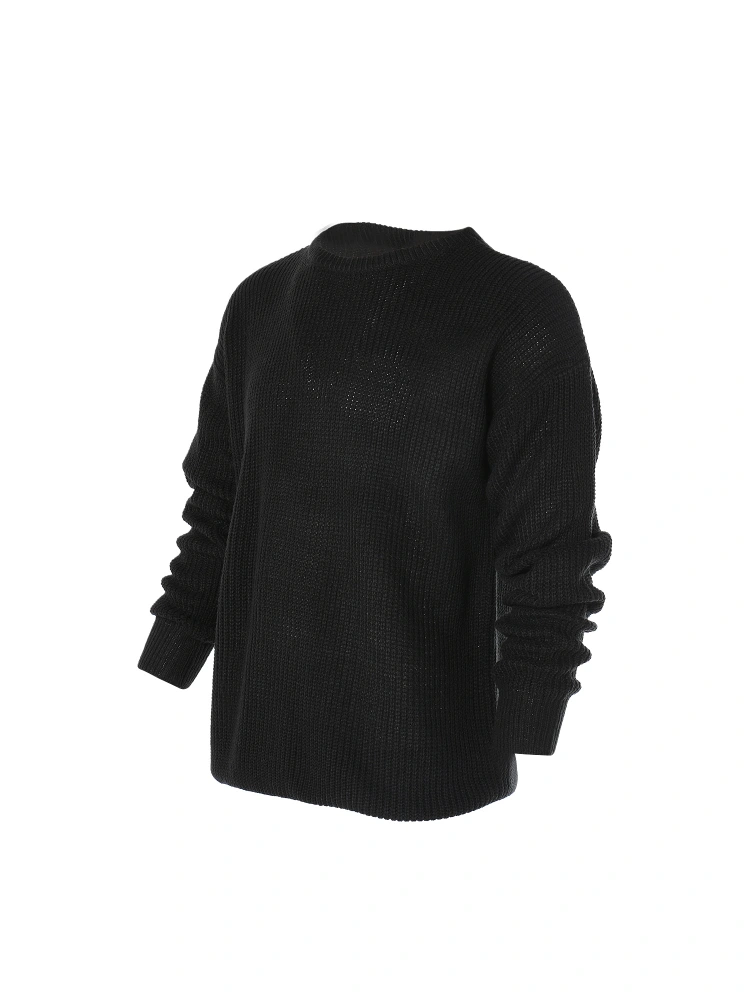 Men's Winter Loose Sweater Long Sleeve Crew Neck Ribbed Knit Pullover