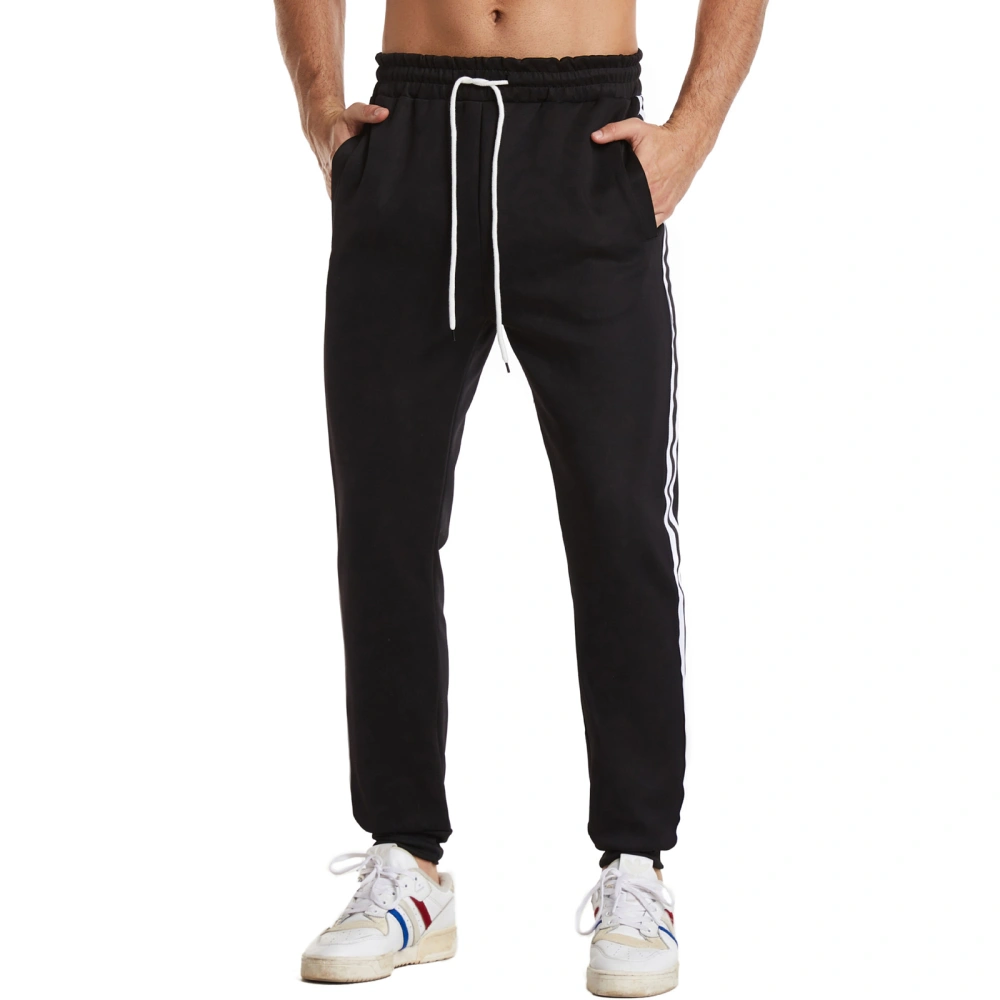 Men’s Fashion Side Stripe Drawstring Sweatpants with Pockets