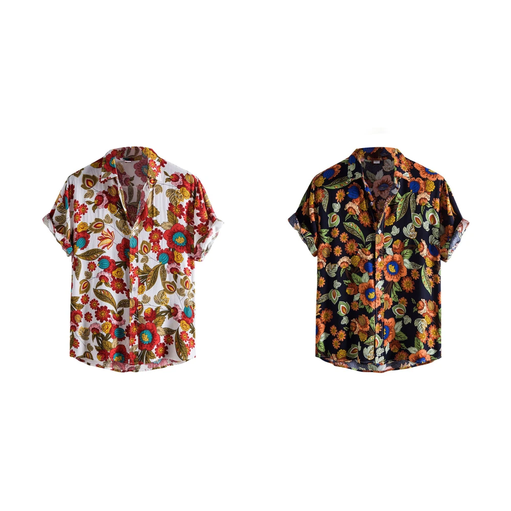 Men's Hawaiian Shirts, Short Sleeve Button Down Regular Fit Shirts