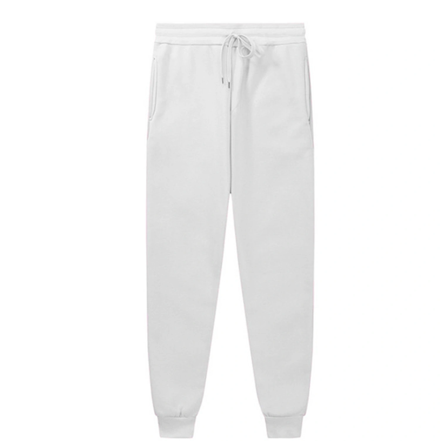 Men Solid Color Long Sweatpants, Loose Fit Drawstring Waist Trousers