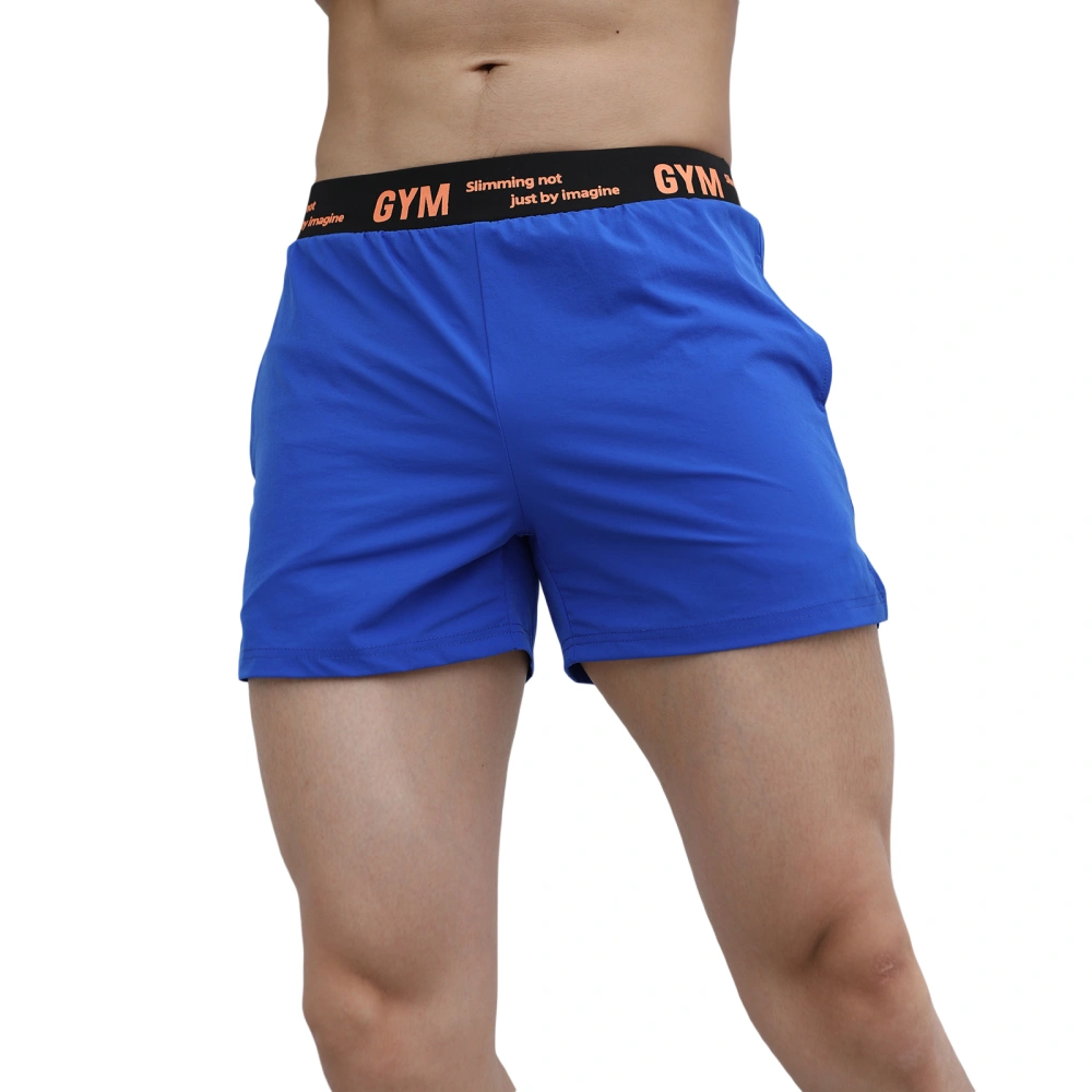 Men Sports Casual Shorts Letter Print Elastic Waist Short Pants