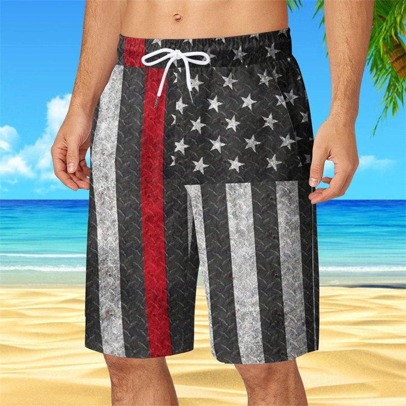 Men's Board Shorts Quick Dry Beach Shorts 4th of July Swim Trunks