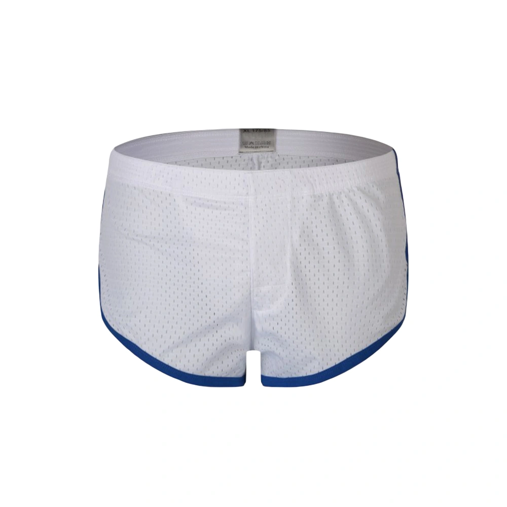 Men's Ice Silk Underwear Shorts, Contrast Color Eyelets Briefs