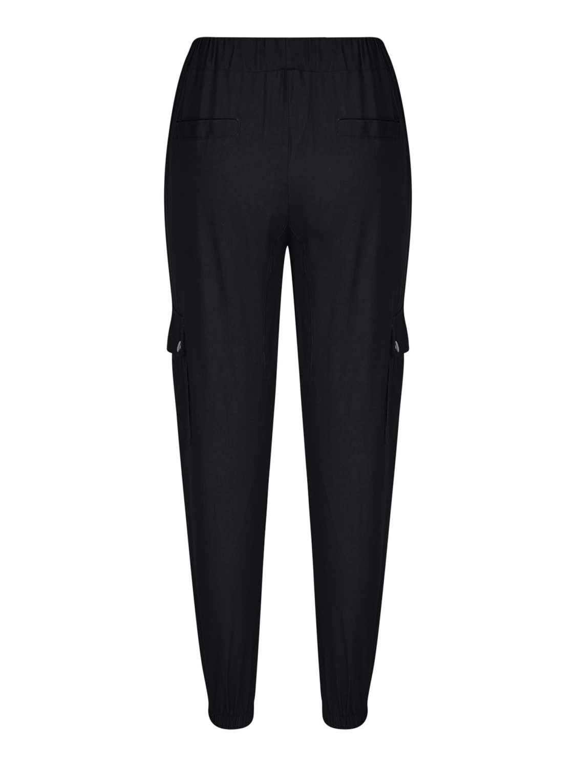 Men Slim Cargo Long Pants, Solid Middle Waist Straight Leg Trousers